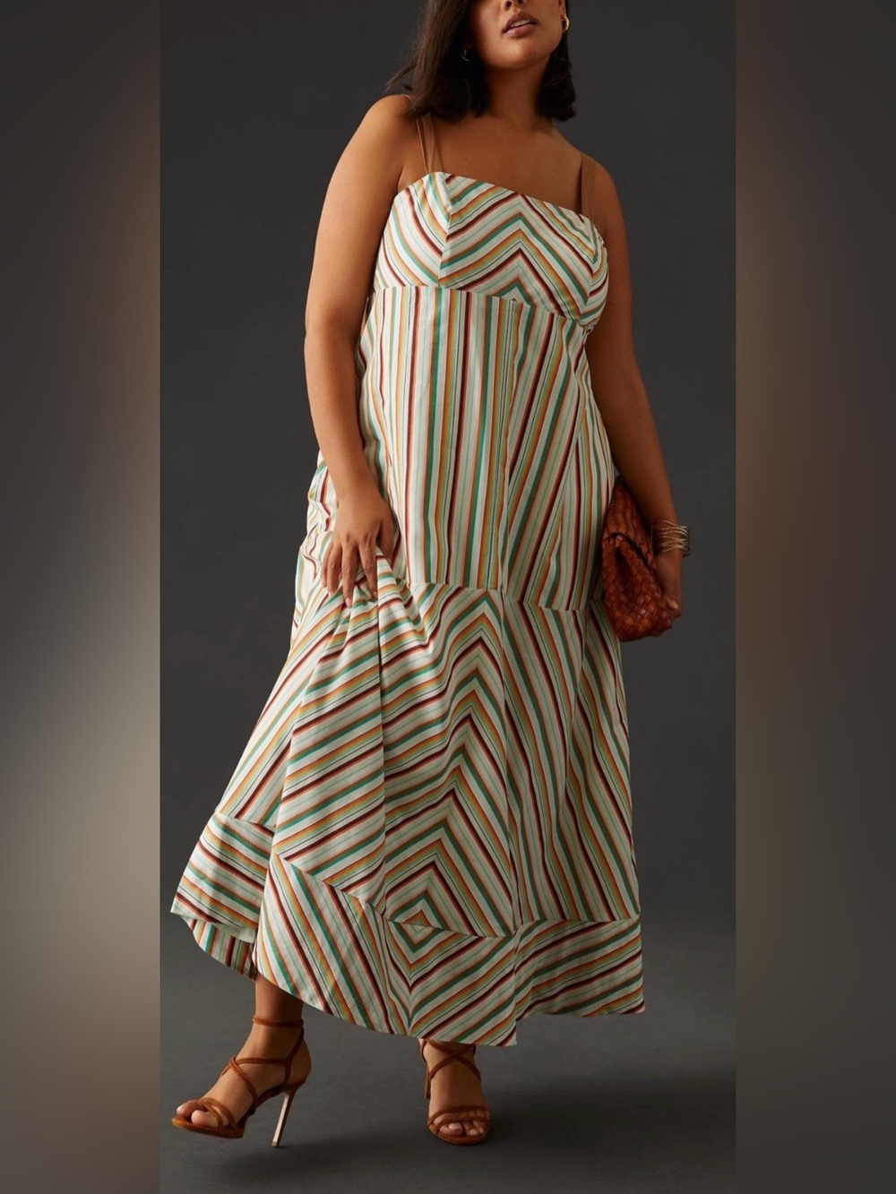 Like new Maeve Square neck Striped Maxi $170